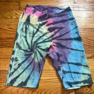PINK Tie Dye Bike Yoga Shorts